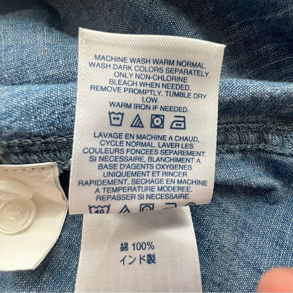 Lands' End Blue Denim cotton shirt dress - Picture 9 of 9